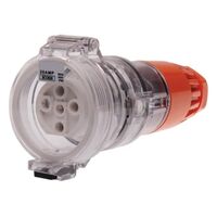 3 Phase 5 Round Pin Extension Socket - 40Amp - IP/SCO5P40