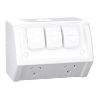 Weathershield
Twin Socket with Extra Switch
Twin, Extra 10A, 250VAC, IP54 | Resistant Grey