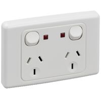 2000 Series
Twin Switch Socket Outlet
250V, 10A, Indicator | White Electric