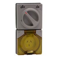 Clipsal - 56 Series, Switched Socket, Surface IP66 3 PIN 10A
Grey