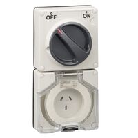 Clipsal - 56 Series, Combination Switched Socket Outlet, 250V, 10A, 3 Flat PIN, Heavy Duty
Grey