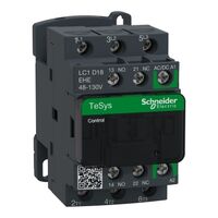 TeSys D, Contactor, TeSys Deca, 3P(3 NO), AC-3/AC-3e, 0 to 440V, 18A, 48 to 130VAC/DC coil