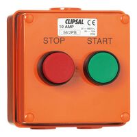 Clipsal - 56 Series, push-button Control Station, 10A, Start/Stop - Resistant Orange