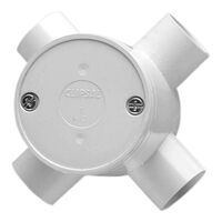 Clipsal - Cable Management, Round Junction Box, PVC, 25mm Entries, 4 Way - Grey