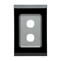 Saturn Series, Switch Grid Plate and Cover, 2 Gang, Vertical/Horizontal Mount - Espresso Black