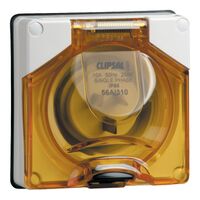 Clipsal - 56 Series, Socket Appliance Inlet, Ip56 3 PIN Less Enclosure - Resistant Orange