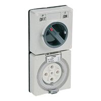 Clipsal - 56 Series, Switched Socket, Surface IP66 5 PIN 50A Less Enclosure - Woolworths Grey