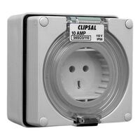 Clipsal - 56 Series, Socket Outlet, 3 PIN Round/Flat, 110V, 10A - Grey