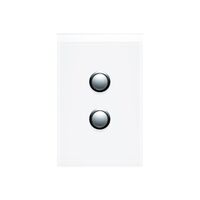 Saturn Series, push-button Switch, 2 Gang - Pure White