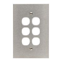 Metal Plate Series, Switch Grid Plate and Cover, 6 Gang, BSL Style, Less Mechanism, Over Size - White Electric