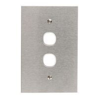 Metal Plate Series, Switch Grid Plate and Cover, 2 Gang, BSL Style, Less Mechanism, Over Size - White Electric