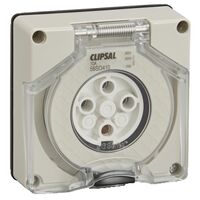 Clipsal - 56 Series, Socket Outlet, Surface 4P Round 10A Less Enclosure - Grey