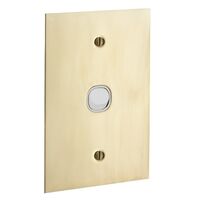 Metal Plate Series, Flush Switch, 1 Gang, 250VAC, 10A, Range, BBSL Style, Standard, Vert - White Electric