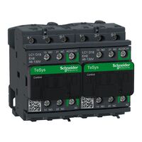 TeSys D, Reversing Contactor, TeSys Deca, 3P(3 NO), AC-3, 0 to 440V, 18A, 48 to 130VAC/DC coil