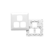 Prestige Series, Switch Grid Plate and Cover, 3 Gang, Large Format Size - White Electric