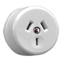 Standard Series, Single Socket Outlet, 250VAC, 10A, 3 PIN, Surface Mount - White Electric