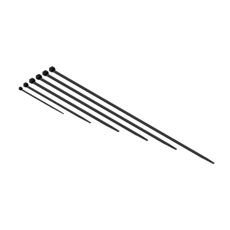 200 x 4.8mm Black Nylon Cable Ties - 100 Pack