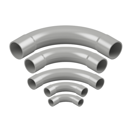 25mm Grey PVC 90° Standard Bend