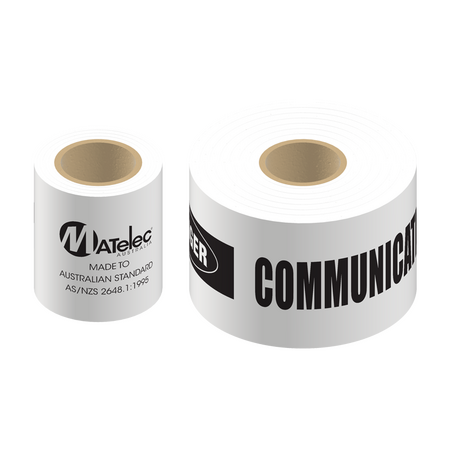 150mm x 100m White Communications Underground Warning Tape