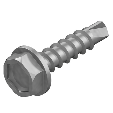 12G x 55mm Hex Head Drill Point Screw with Seal - 100 Pack