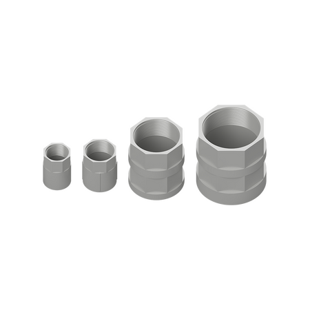 32mm Grey PVC Plain/Screw Coupling