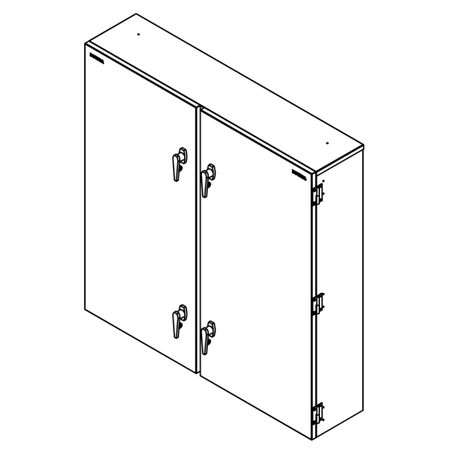 Enclosure 600x1200x250 Raw Galvanised Hinged Switch LHS Hinged Door