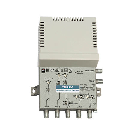 TERRA Split-band Multi-input MATV Amplifier for FM, VHF and 3x UHF Feeds