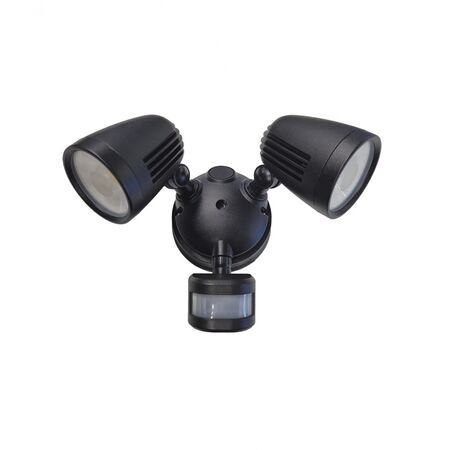 Scorpion - Spotlight, Twin 24 Watt LED 3 Colour 3K 4K 5K, Inbuilt Relay, Upgrade to Sensor with SCSPSENSOR/ BK  Black x1 - SCSP24TWINBK