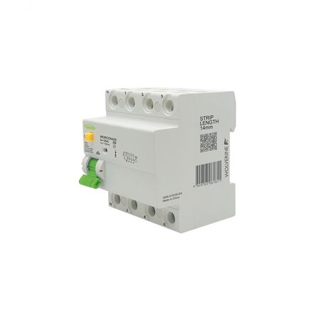 Wovlerine -u00a0RCD Residual Current Device 6kA 4 Pole 20 Amp 400V 415V ac 30mA Type A 4 Module  x3 - WORCD6420