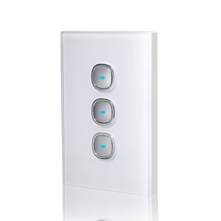 Glass Three Gang Switch With Built-In LED Push Button