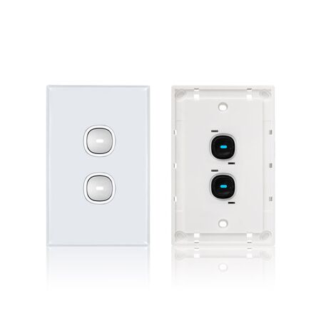 Glass Two Gang Switch With Built-In LED Push Button