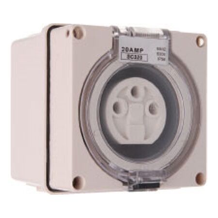 3 Round Pin Socket - 32Amp - IP/SC332R