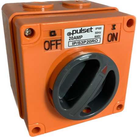 3 Phase Square Switch - 50Amp - RESISTIVE ORANGE - IP/S3P50/RO