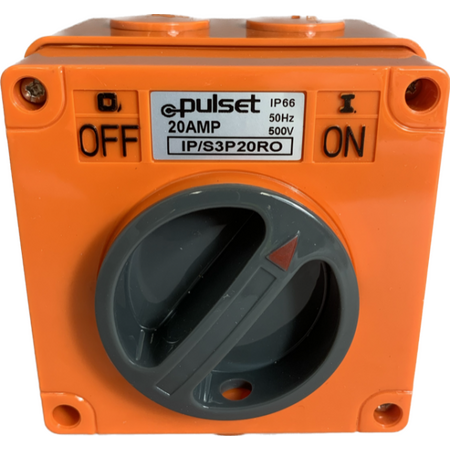 3 Phase Square Switch - 40Amp - RESISTIVE ORANGE - IP/S3P40/RO