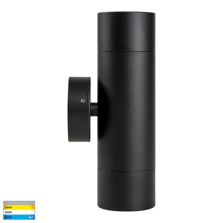 Maxi Tivah Aluminium Black TRI Colour Up & Down Wall Pillar Lights