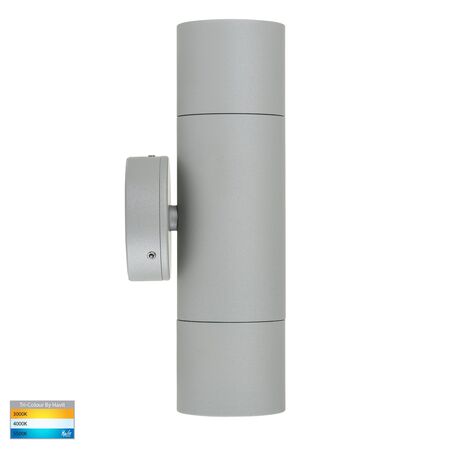 Tivah Silver TRI Colour Up & Down Wall Pillar Lights