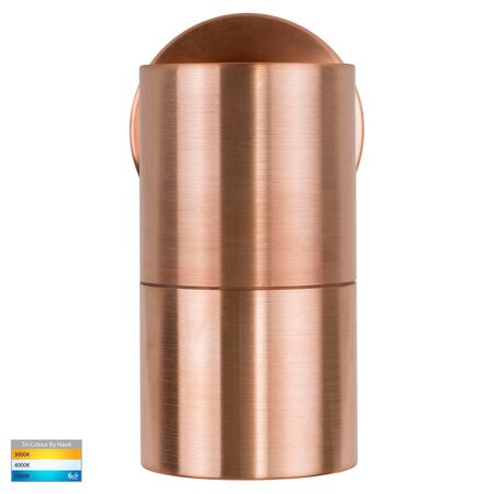 Tivah Solid Copper TRI Colour Fixed Down Wall Pillar Lights