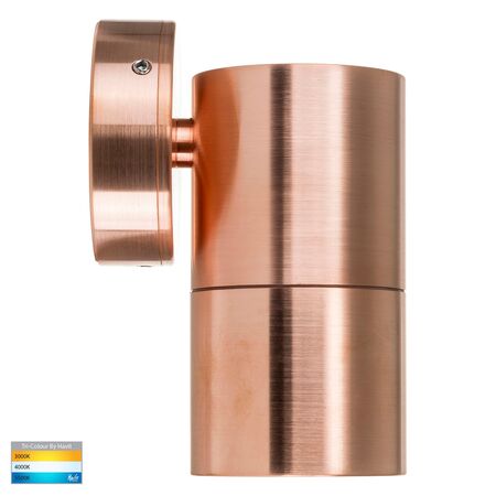 Tivah Solid Copper TRI Colour Fixed Down Wall Pillar Lights