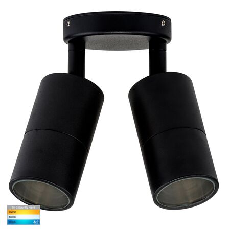 Tivah Black TRI Colour Double Adjustable Wall Pillar Lights