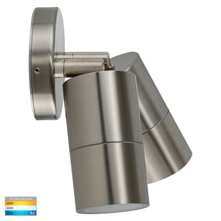 Fortis Stainless Steel TRI Colour Double Adjustable Wall Pillar Light