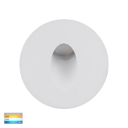 Mini Reces White Round TRI Colour Recessed LED Step Light