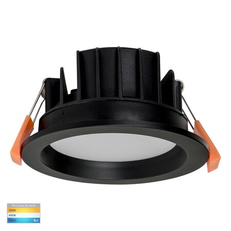 Polly Polycarbonate Black Fixed LED Downlight