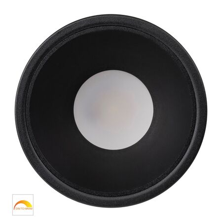 Gleam Black with Black Insert Fixed Dim to Warm LED Downlight