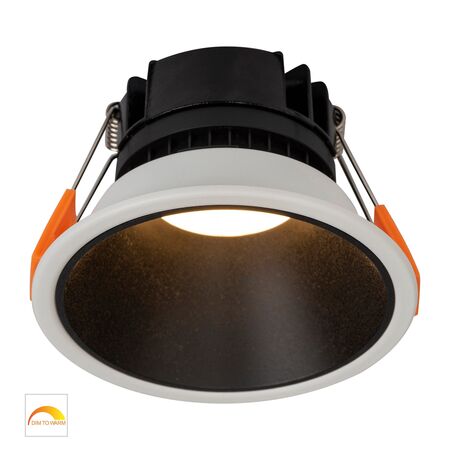 Gleam White with Black Insert Fixed Dim to Warm LED Downlight