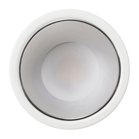 Gleam White with Chrome Insert Fixed Dim to Warm LED Downlight