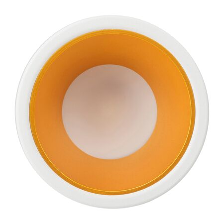 Gleam White with Gold Insert Fixed Dim to Warm LED Downlight