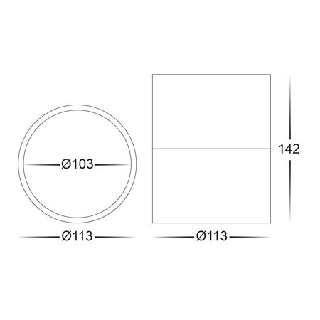 Nella White 12w Surface Mounted LED Downlight with Extension