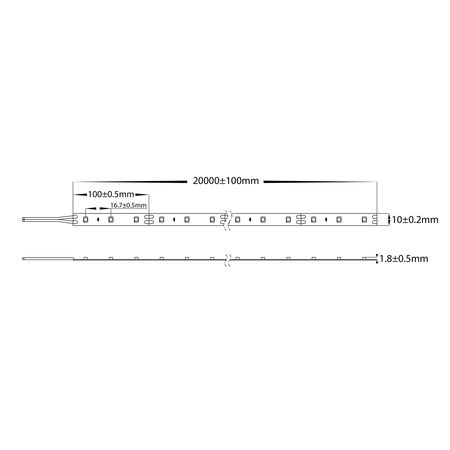 4.8w 24v DC IP20 Long Run LED Strip 5500k