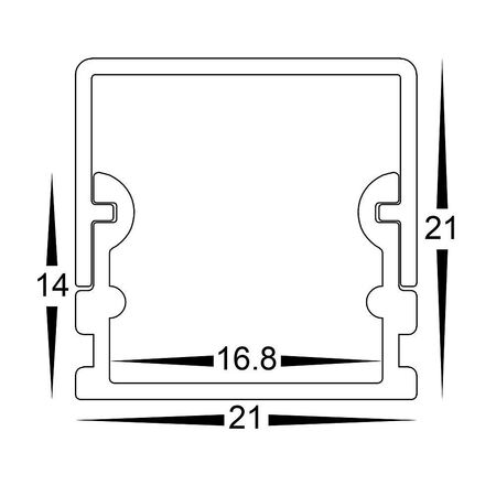 Deep Square Aluminium Profile with Square Diffuser