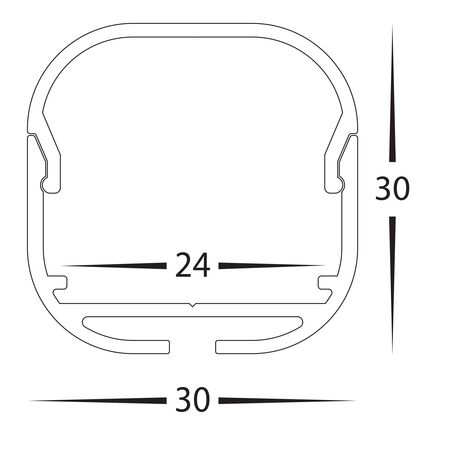 Aluminium Profile with Rounded Diffuser